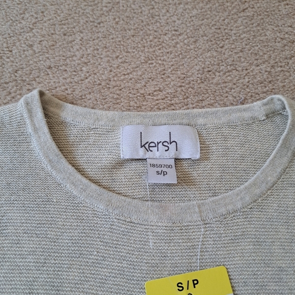NWT Kersh Beige Long Sleeve Sweater Women's Small Knit Tunic Length - Picture 11 of 13